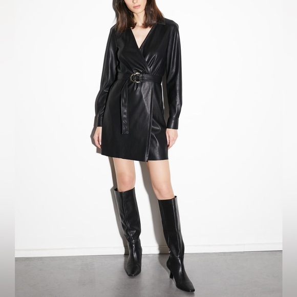 PennyBlack by Max Mara Label-cut ‘Riva’ Faux Leather Dress Size: small US4/6 - Picture 5 of 16